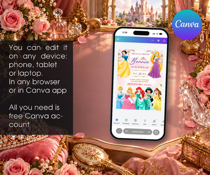 Disney Princess Invitation mockup