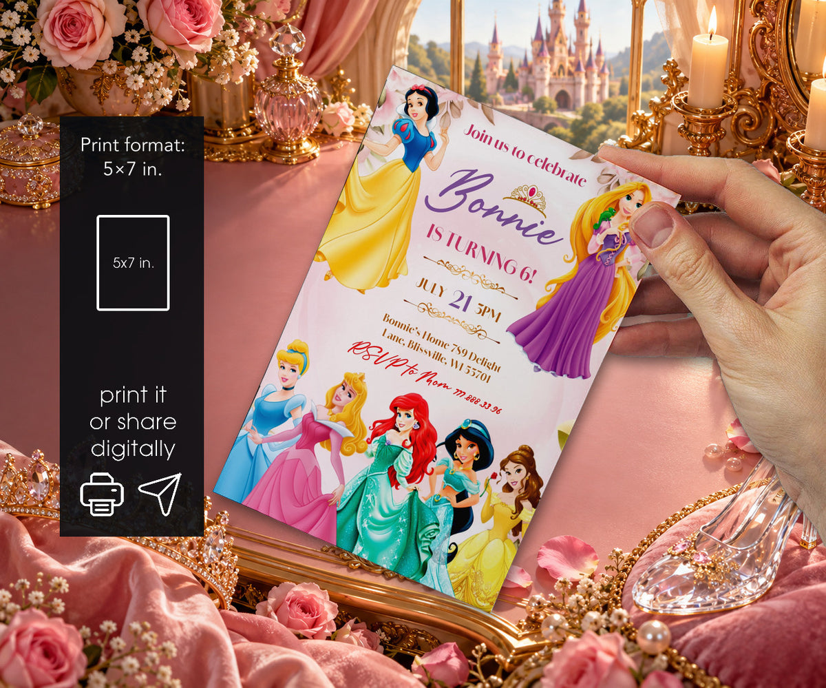 Disney Princess Invitation mockup