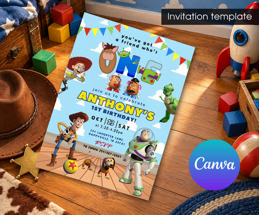 Toy Story Woody Invitation mockup