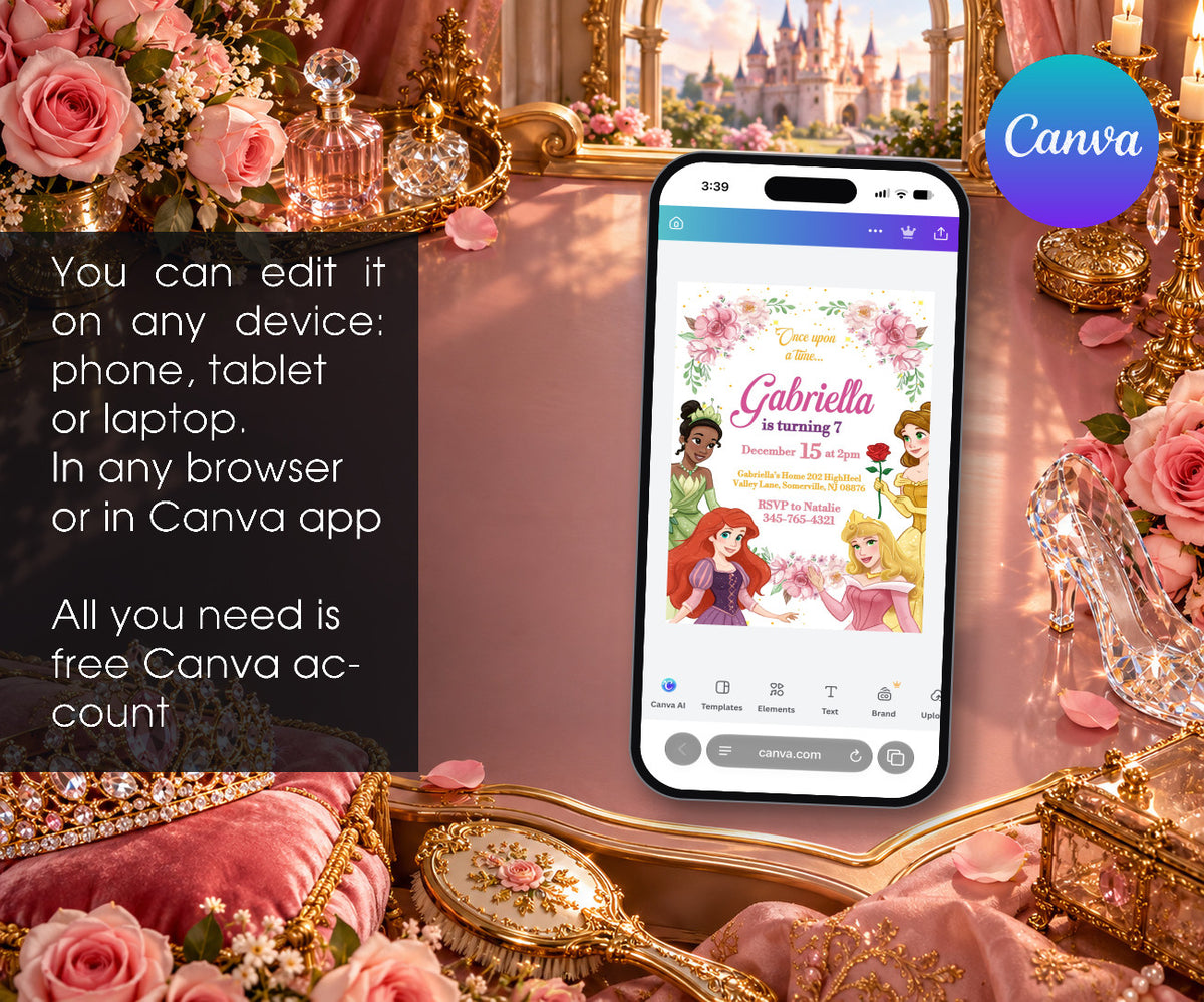 Disney Princess Invitation mockup