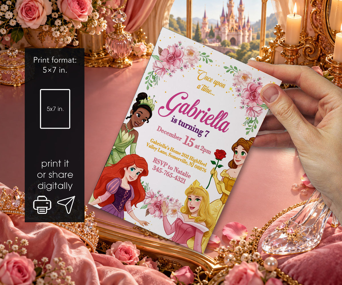 Disney Princess Invitation mockup