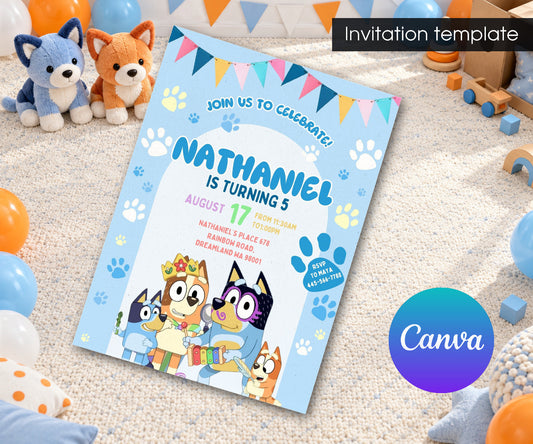 Bluey Bingo Invitation mockup