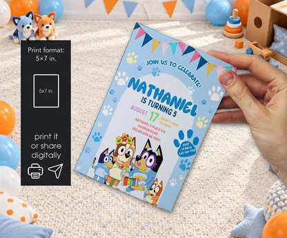 Bluey Bingo Invitation mockup