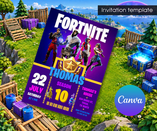 Fortnite Gamer Invitation mockup