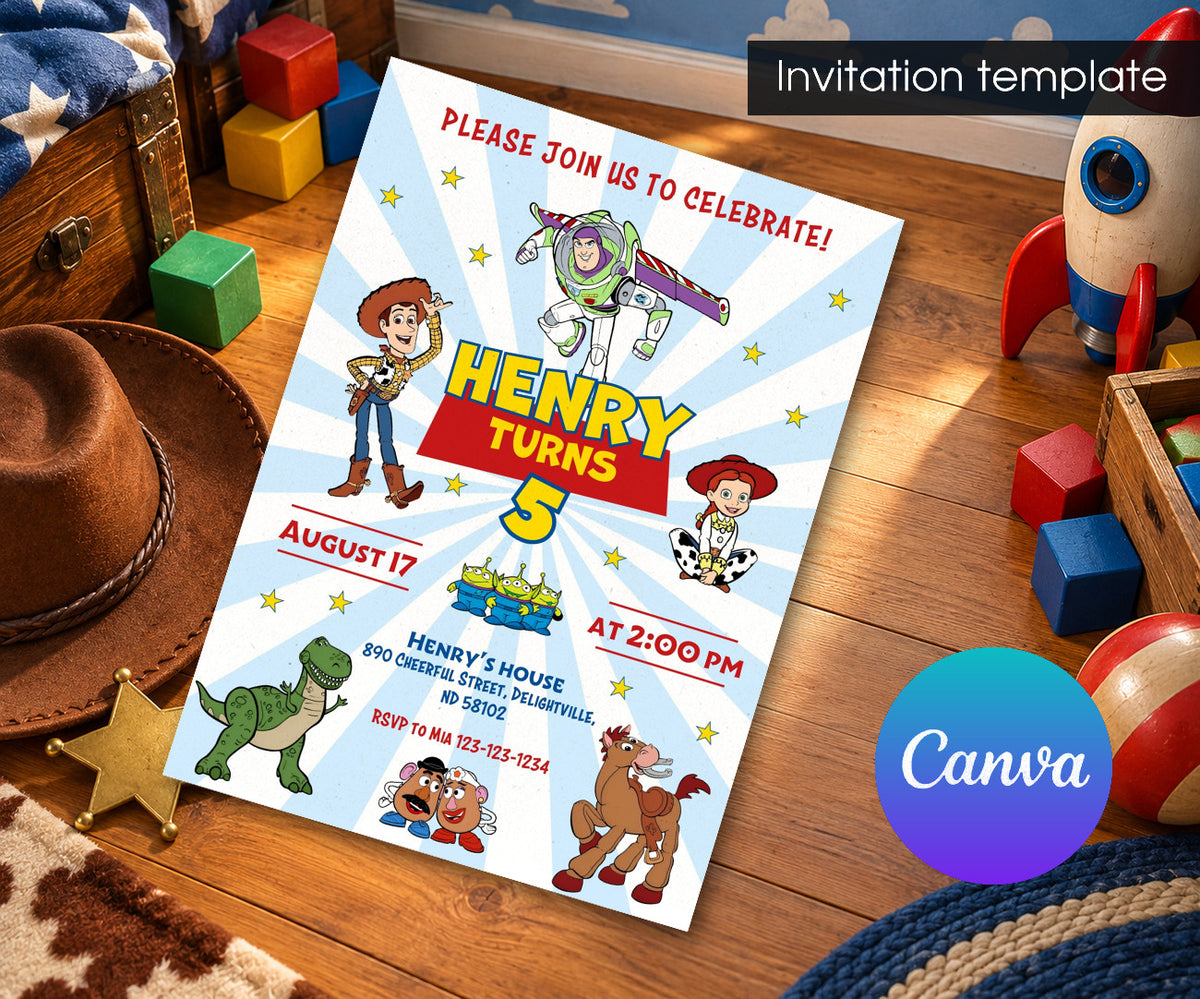 Toy Story Woody Invitation mockup