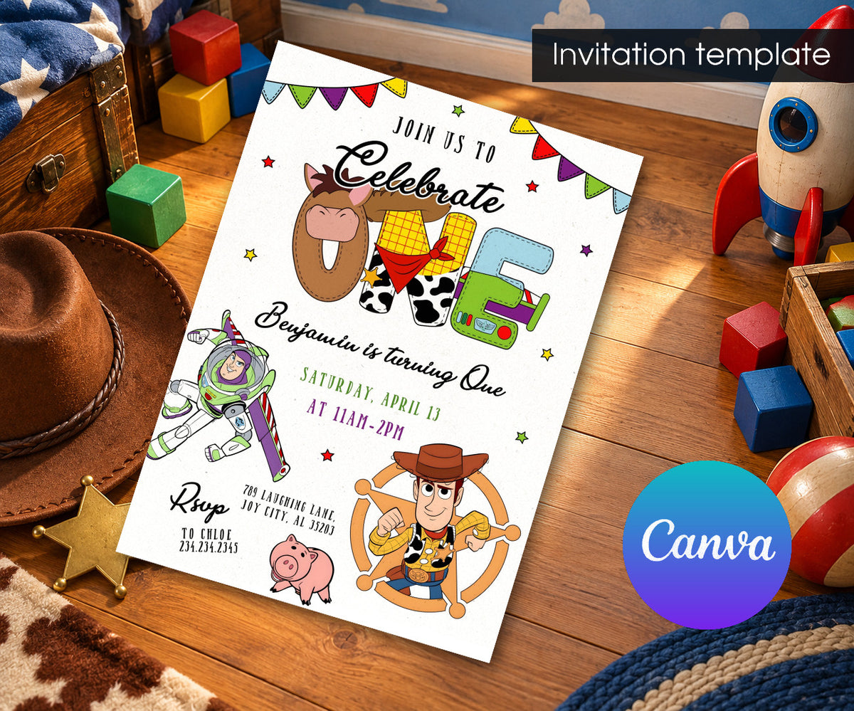 Toy Story Woody Invitation mockup