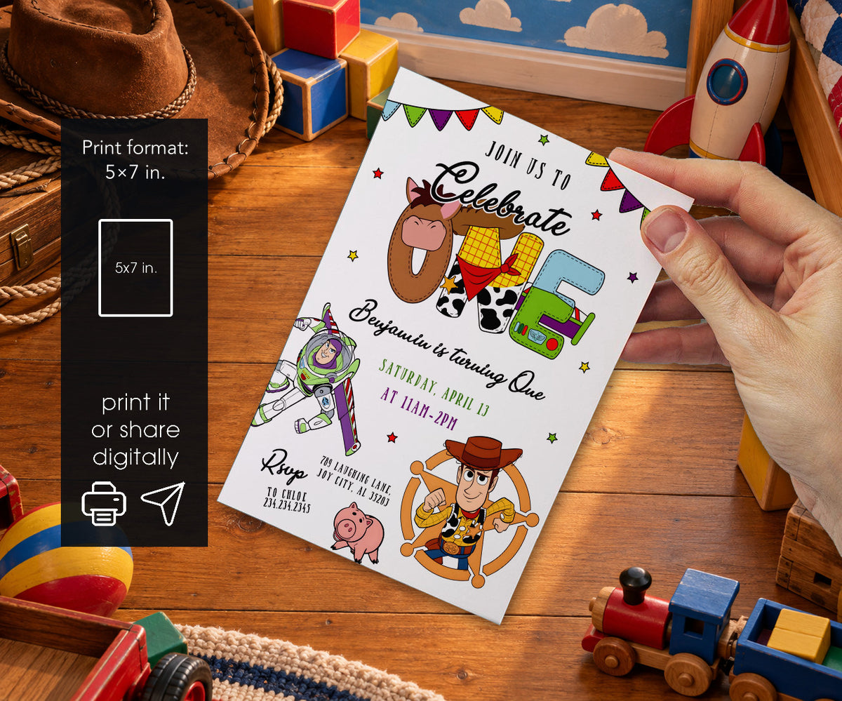 Toy Story Woody Invitation mockup