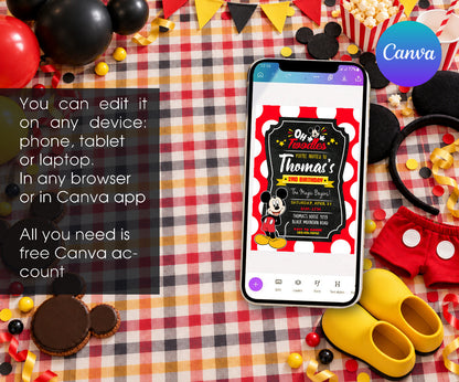 Mickey Mouse 2nd Birthday Invitation mockup