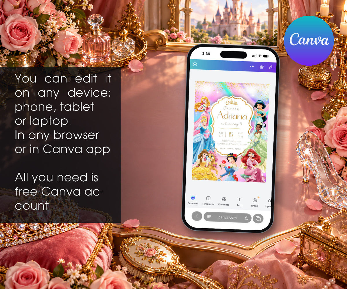 Disney Princess Invitation mockup