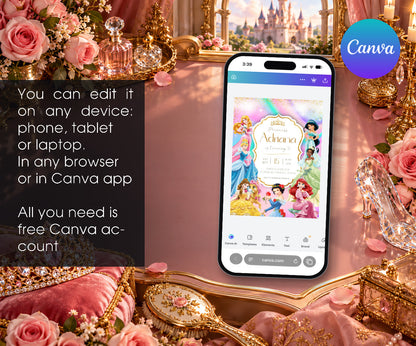 Disney Princess Invitation mockup