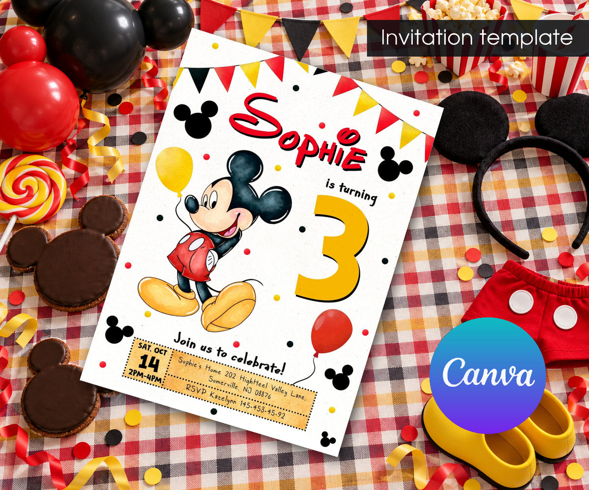 Mickey Mouse and Friends Invitation mockup