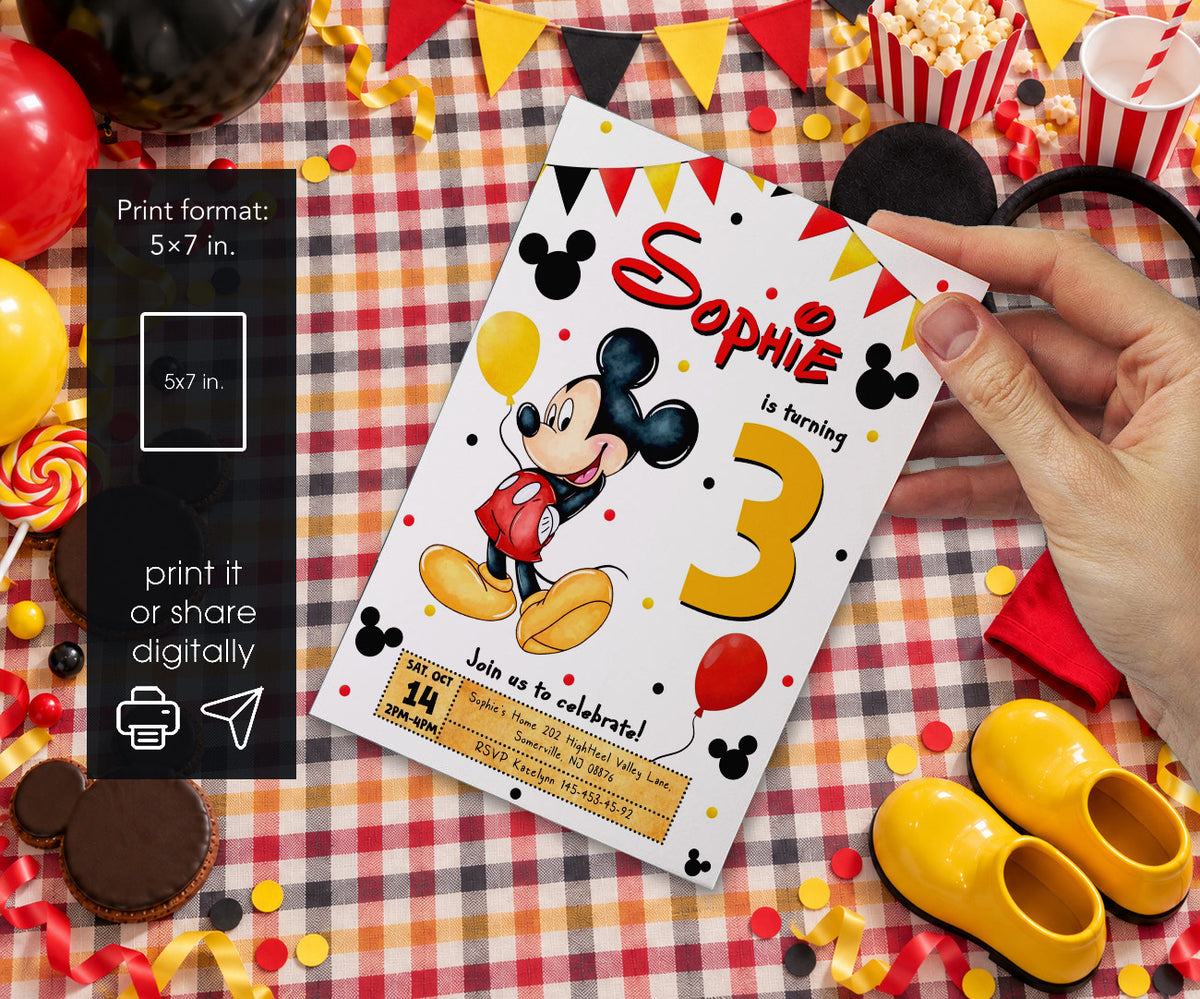 Mickey Mouse and Friends Invitation mockup