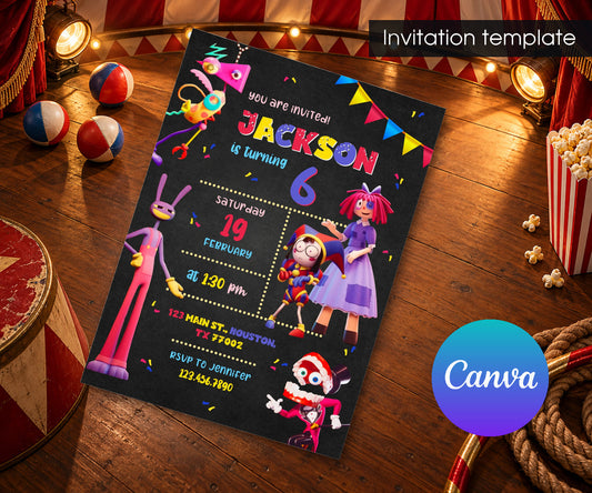 The Amazing Digital Circus Invitation mockup